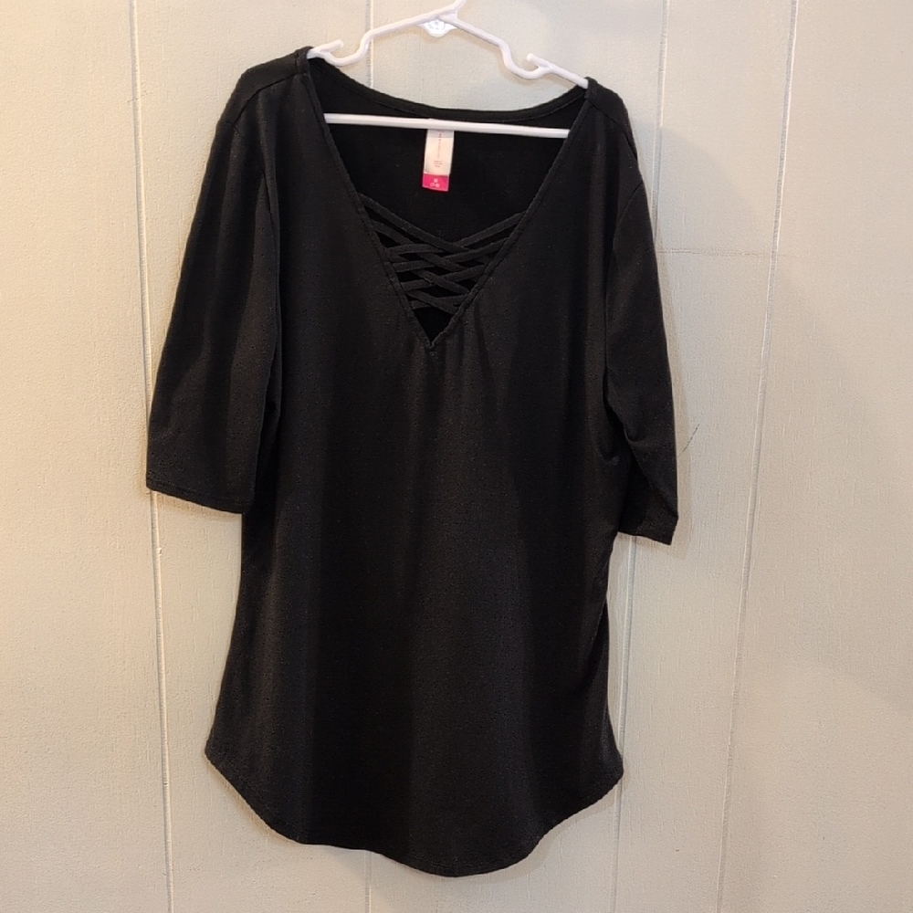 No Boundaries Black Crisscross Top